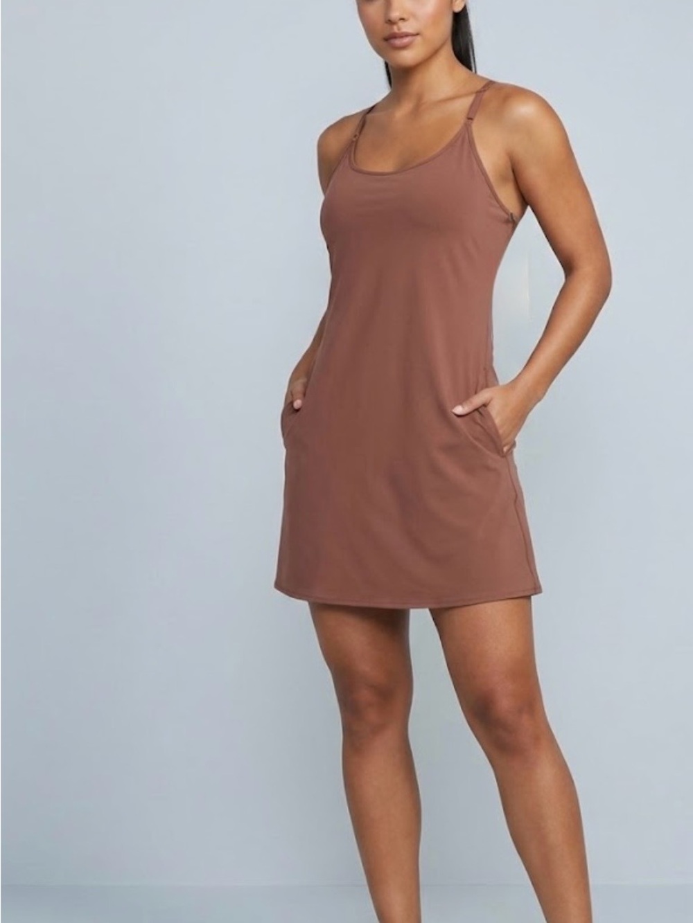 Calvin Klein Performance Brown Scoop Neck Active Dress